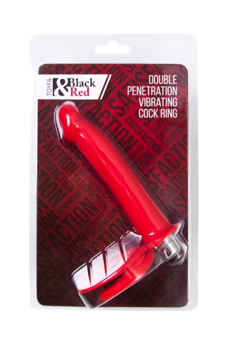 Красная насадка на пенис для двойного проникновения - 19 см. - ToyFa - купить с доставкой в Комсомольске-на-Амуре