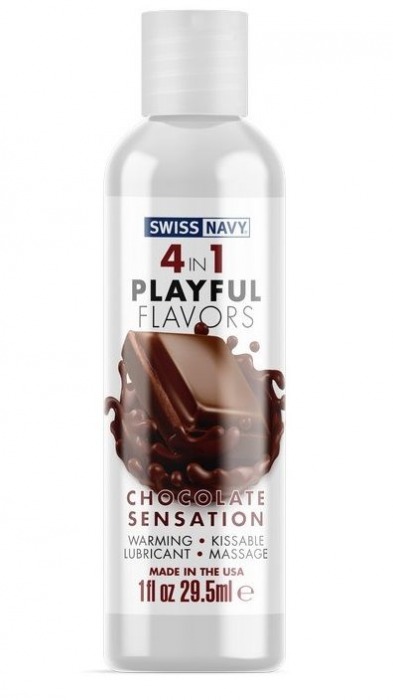 Массажный гель 4-в-1 Chocolate Sensation с ароматом шоколада - 29,5 мл. - Swiss navy - купить с доставкой в Комсомольске-на-Амуре