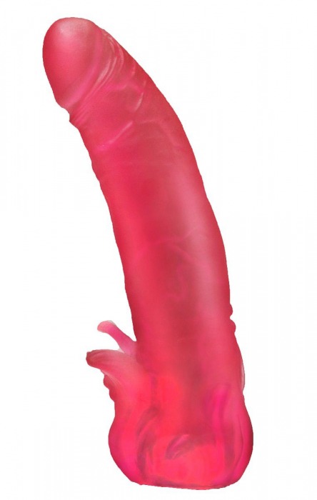 Розовая насадка для страпона с клиторальными лепестками - 18,5 см. - LOVETOY (А-Полимер) - купить с доставкой в Комсомольске-на-Амуре