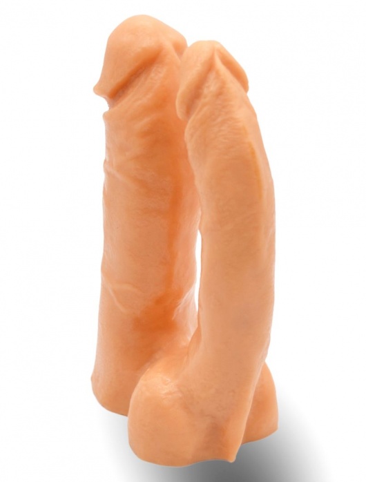 Двойной фаллоимитатор на трусиках с плугом - 15 см. - LOVETOY (А-Полимер) - купить с доставкой в Комсомольске-на-Амуре