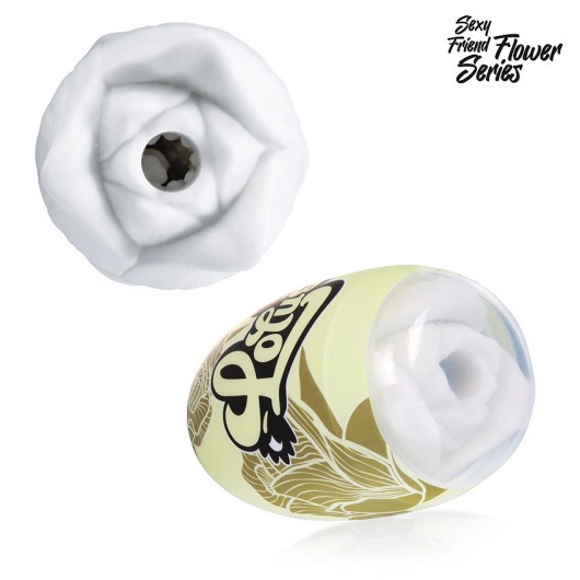 Белый нереалистичный мастурбатор в форме бутона цветка Lotus - 1137 - в Комсомольске-на-Амуре купить с доставкой