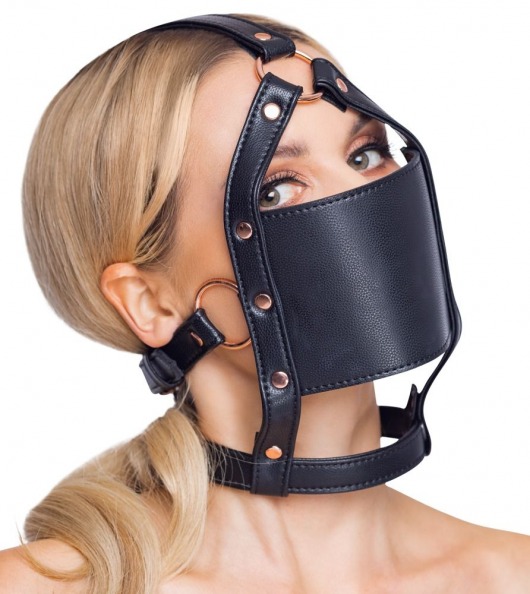 Черный намордник с кляпом-шаром Head Harness With A Gag - Orion - купить с доставкой в Комсомольске-на-Амуре