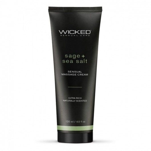 Массажный легкий крем WICKED Sage plus Sea Salt - 120 мл. - Wicked - купить с доставкой в Комсомольске-на-Амуре