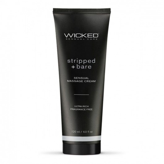 Массажный легкий крем WICKED Stripped plus Bare - 120 мл. - Wicked - купить с доставкой в Комсомольске-на-Амуре