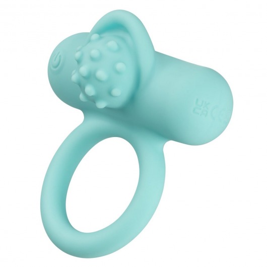 Аквамариновое эрекционное виброкольцо Silicone Rechargeable Nubby Lover’s Delight - California Exotic Novelties - в Комсомольске-на-Амуре купить с доставкой