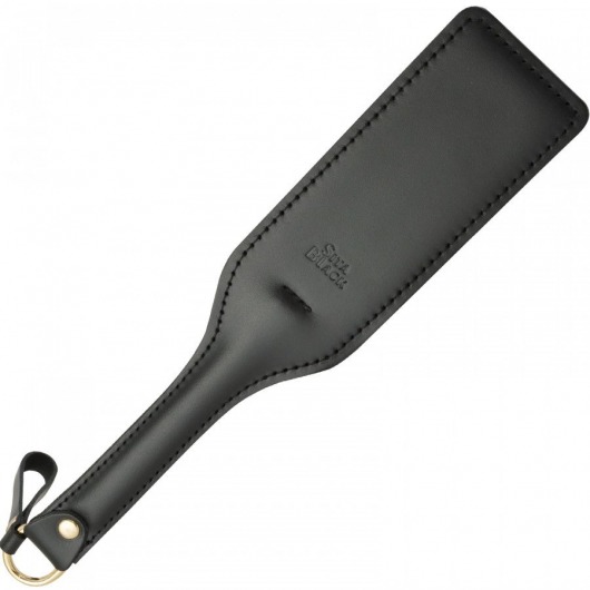 Черная кожаная шлепалка SitaBlack - 30 см. - Sitabella - купить с доставкой в Комсомольске-на-Амуре