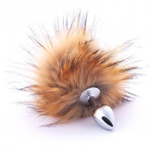 Серебристая анальная пробка с коричневым хвостиком - Crazy Handmade в Комсомольске-на-Амуре Серебристая анальная пробка с коричневым хвостиком - Crazy Handmade