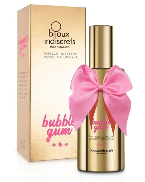 Гель с ароматом жвачки Bubblegum 2-in-1 Scented Silicone Massage And Intimate Gel - 100 мл. - Bijoux Indiscrets - купить с доставкой в Комсомольске-на-Амуре