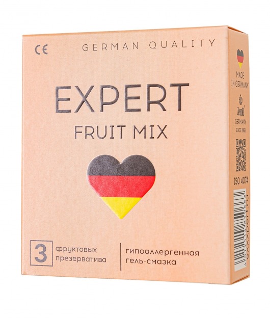 Ароматизированные презервативы EXPERT Fruit Mix - 3 шт. - Expert - купить с доставкой в Комсомольске-на-Амуре