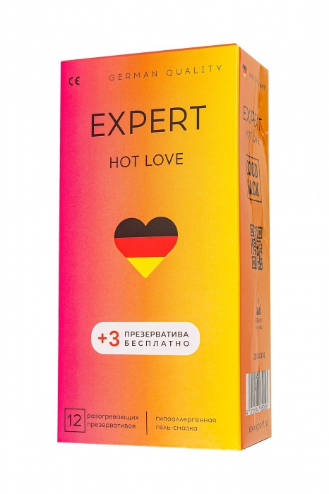 Презервативы EXPERT Hot Love с разогревающим эффектом - 12 шт.(+3 в подарок) - Expert - купить с доставкой в Комсомольске-на-Амуре