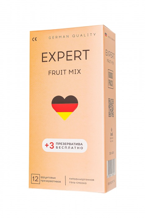 Ароматизированные презервативы EXPERT Fruit Mix - 12 шт.(+3 в подарок) - Expert - купить с доставкой в Комсомольске-на-Амуре