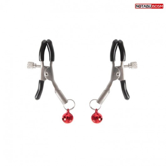 Серебристые зажимы на соски с шариками - Notabu - купить с доставкой в Комсомольске-на-Амуре Серебристые зажимы на соски с шариками - Notabu - купить с доставкой в Комсомольске-на-Амуре