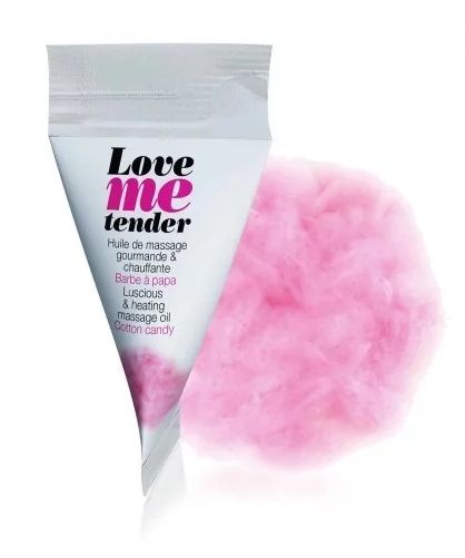Съедобное согревающее массажное масло Love Me Tender Cotton Candy с ароматом сладкой ваты - 10 мл. - Love to Love - купить с доставкой в Комсомольске-на-Амуре