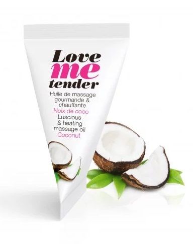 Съедобное согревающее массажное масло Love Me Tender Cocos с ароматом кокоса - 10 мл. - Love to Love - купить с доставкой в Комсомольске-на-Амуре