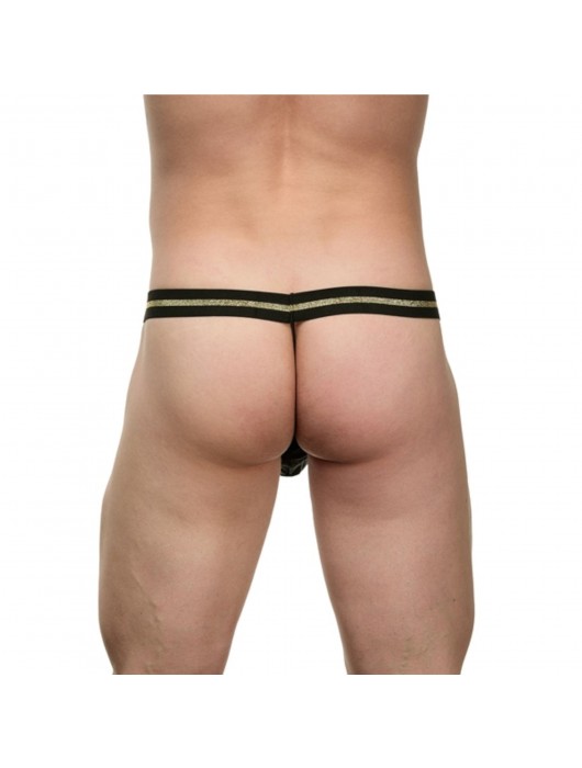 Мужские трусы-стринги с золотистой полоской на резинке - La Blinque купить с доставкой