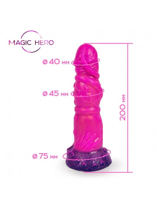 Розовый рельефный фантазийный фаллоимитатор - 20 см. - Bior toys - купить с доставкой в Комсомольске-на-Амуре