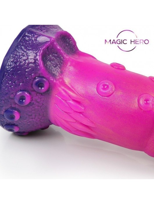 Розовый рельефный фантазийный фаллоимитатор - 20 см. - Bior toys - купить с доставкой в Комсомольске-на-Амуре