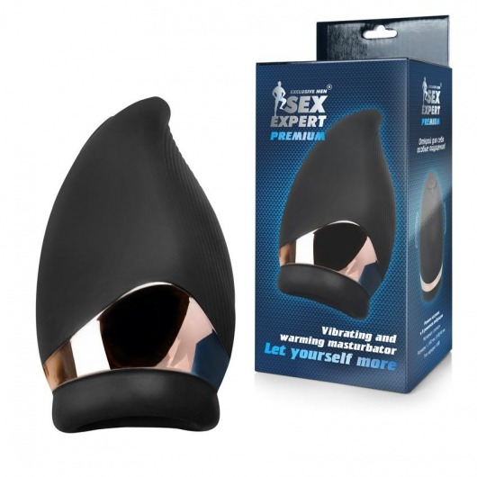Черный вибромастурбатор Sex Expert - Sex Expert - в Комсомольске-на-Амуре купить с доставкой