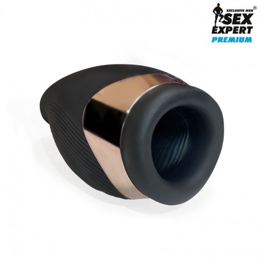 Черный вибромастурбатор Sex Expert - Sex Expert - в Комсомольске-на-Амуре купить с доставкой