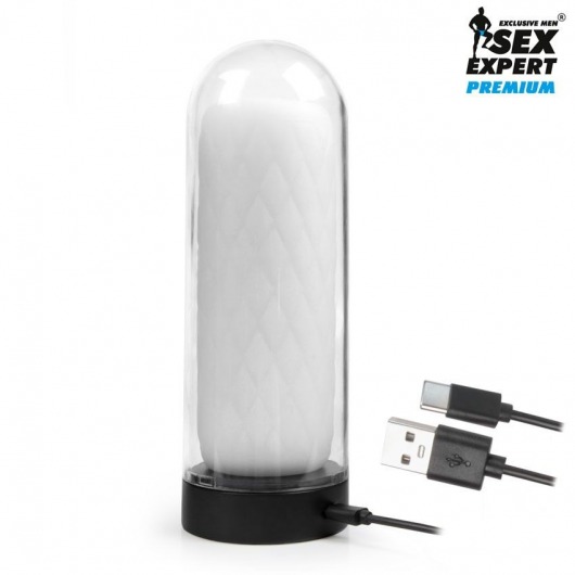 Оригинальный мастурбатор в колбе с нагревом - Sex Expert - в Комсомольске-на-Амуре купить с доставкой