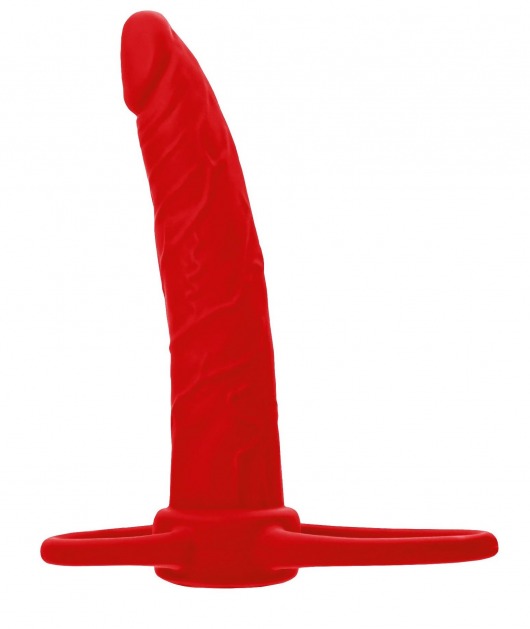 Красная насадка на пенис для двойного проникновения Black Red - 16,5 см. - ToyFa - купить с доставкой в Комсомольске-на-Амуре