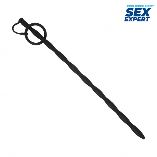 Черный стимулятор уретры Sex Expert - Sex Expert - купить с доставкой в Комсомольске-на-Амуре