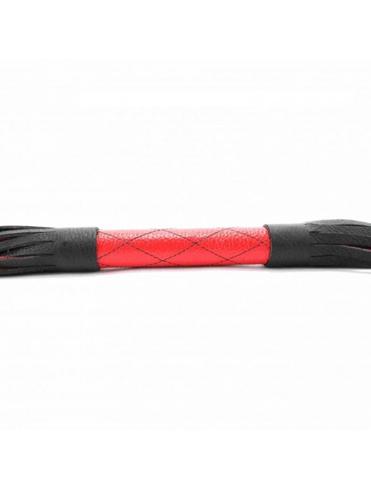 Красно-черная плетка из натуральной кожи - 51 см. - БДСМ Арсенал - купить с доставкой в Комсомольске-на-Амуре