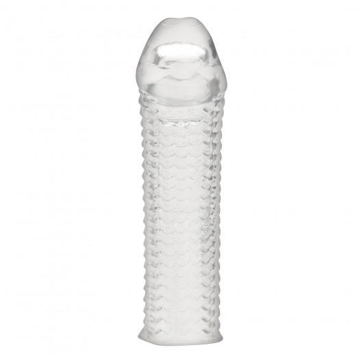 Текстурированная насадка на пенис Clear Textured Penis Enhancing Sleeve Extension - 16,5 см. - BlueLine - в Комсомольске-на-Амуре купить с доставкой