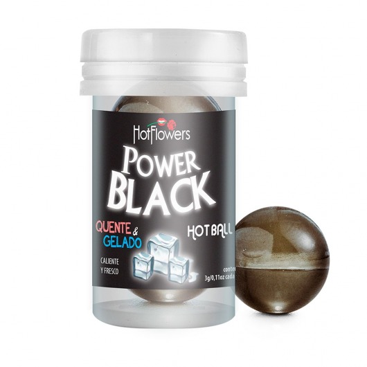 Интимный гель Power Black Hot Ball с охлаждающе-разогревающим эффектом (2 шарика по 3 гр.) - HotFlowers - купить с доставкой в Комсомольске-на-Амуре