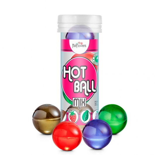 Ароматизированный лубрикант Hot Ball Mix на масляной основе (4 шарика по 3 гр.) - HotFlowers - купить с доставкой в Комсомольске-на-Амуре