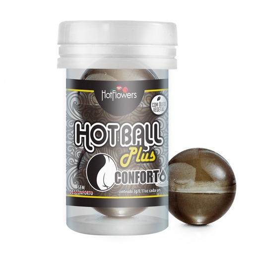 Анальный лубрикант на масляной основе Hot Ball Plus Conforto (2 шарика по 3 гр.) - HotFlowers - купить с доставкой в Комсомольске-на-Амуре