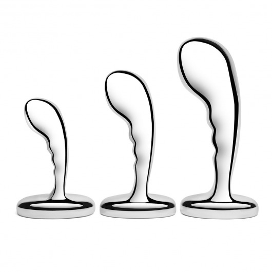 Набор из 3 стальных стимуляторов простаты Stainless Steel P-spot Training Set - b-Vibe - в Комсомольске-на-Амуре купить с доставкой
