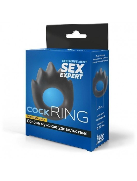 Черное эрекционное кольцо в форме пламени - Sex Expert - в Комсомольске-на-Амуре купить с доставкой