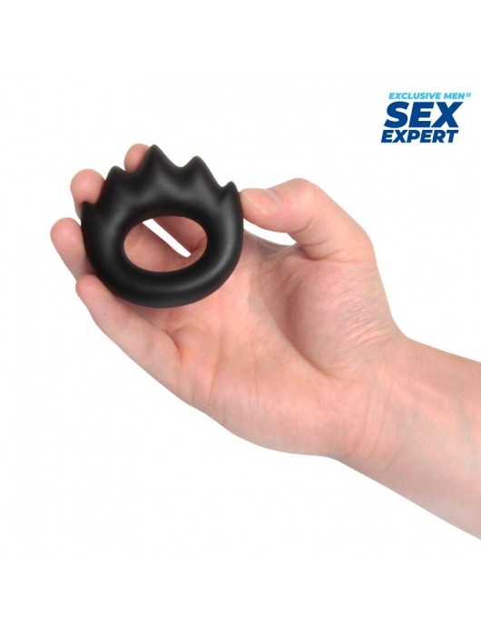 Черное эрекционное кольцо в форме пламени - Sex Expert - в Комсомольске-на-Амуре купить с доставкой
