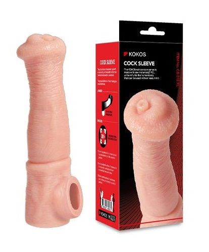 Телесная фантазийная насадка на член Cock Sleeve Size L - KOKOS - в Комсомольске-на-Амуре купить с доставкой