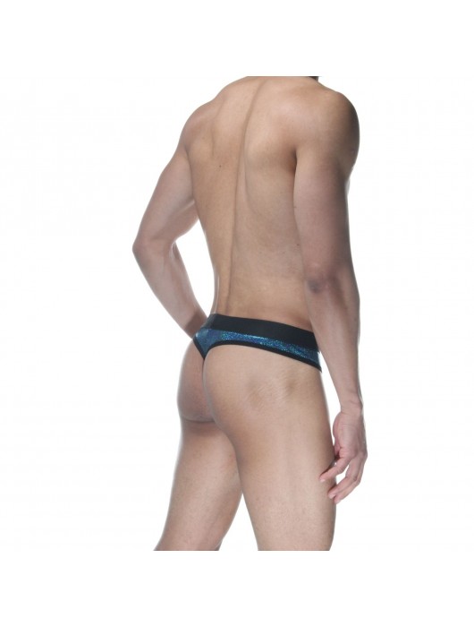 Синие блестящие мужские трусы-стринги - Don Moris купить с доставкой