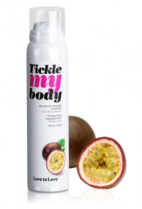 Массажная хрустящая пенка Tickle my body с ароматом маракуйи - 150 мл. - Love to Love - купить с доставкой в Комсомольске-на-Амуре