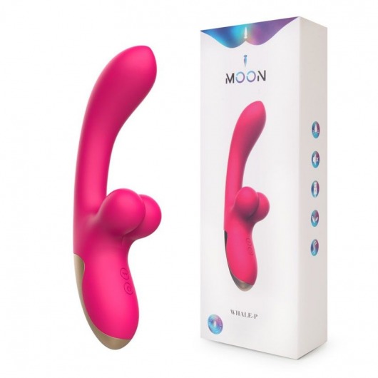 Розовый изогнутый вибратор-кролик - 21,2 см. - I-MOON