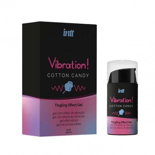 Жидкий вибратор Vibration Cotton Candy с ароматом сахарной ваты - 15 мл. - INTT - купить с доставкой в Комсомольске-на-Амуре