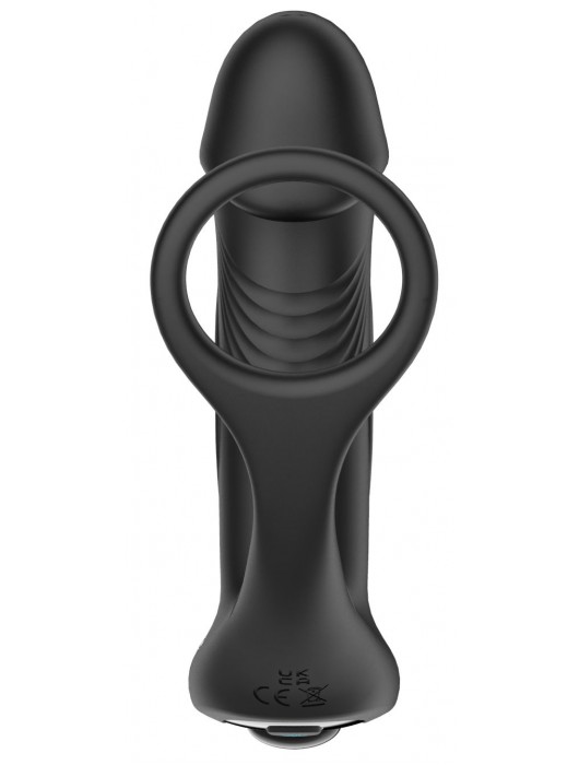 Черный пульсирующимй массажер простаты с вибрацией и пультом ДУ - 17,1 см. - Secwell - в Комсомольске-на-Амуре купить с доставкой