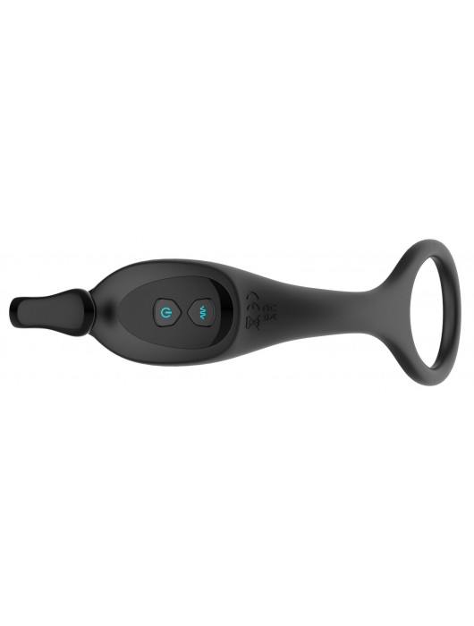 Черный пульсирующимй массажер простаты с вибрацией и пультом ДУ - 17,1 см. - Secwell - в Комсомольске-на-Амуре купить с доставкой