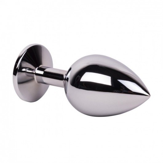 Большой стальной плаг с черным кристаллом Black Rave - 9,5 см. - Erotic Fantasy - купить с доставкой в Комсомольске-на-Амуре