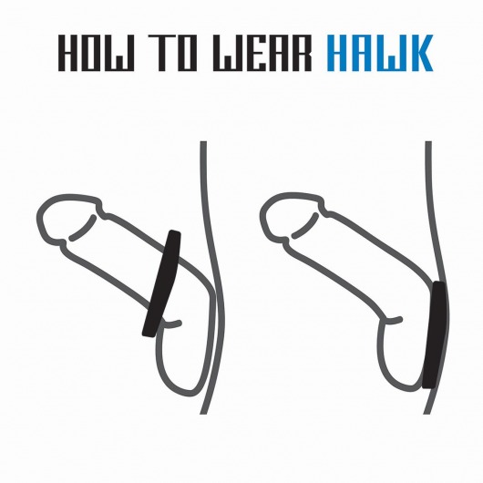 Черное эрекционное кольцо-пламя Rooster Hawk - Velv or - в Комсомольске-на-Амуре купить с доставкой