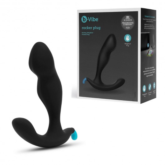 Черный утяжеленный анальный стимулятор Rocker Plug - 12 см. - b-Vibe - в Комсомольске-на-Амуре купить с доставкой