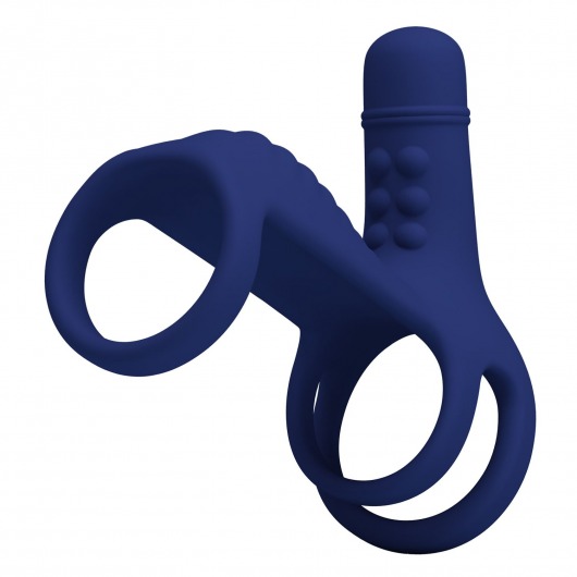 Синяя вибронасадка на пенис Vibrating Penis Sling - Baile - в Комсомольске-на-Амуре купить с доставкой