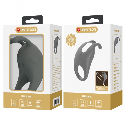 Серое эрекционное кольцо с вибрацией Master Ring - Baile - в Комсомольске-на-Амуре купить с доставкой