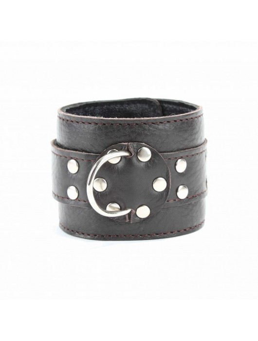 Коричневые оковы из мягкой кожи на металлической цепочке - БДСМ Арсенал - купить с доставкой в Комсомольске-на-Амуре