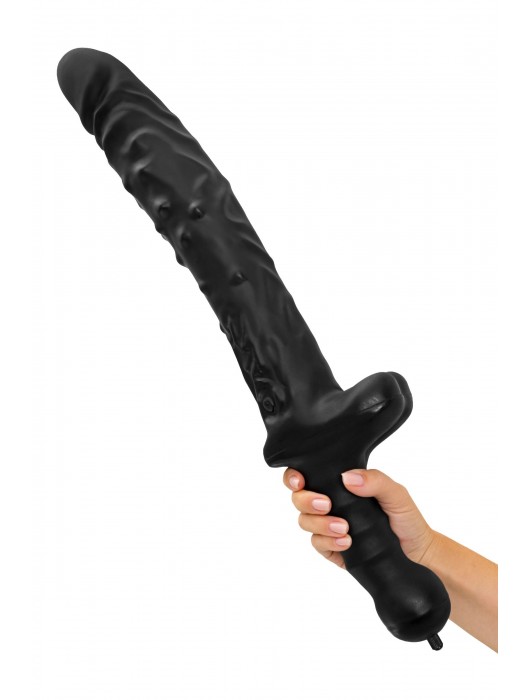 Черный фаллоимитатор «Вразумитель» с подкачкой - Unilatex