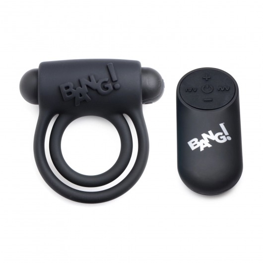 Черное эрекционное виброкольцо 28X Remote Control Vibrating Cock Ring   Bullet - XR Brands - в Комсомольске-на-Амуре купить с доставкой