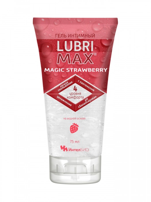 Интимный гель-смазка на водной основе Lubrimax Magic Strawberry - 75 мл. - ИнтелБИО - купить с доставкой в Комсомольске-на-Амуре